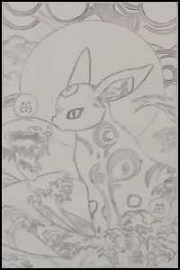 dessin d'un pokemon, evoli